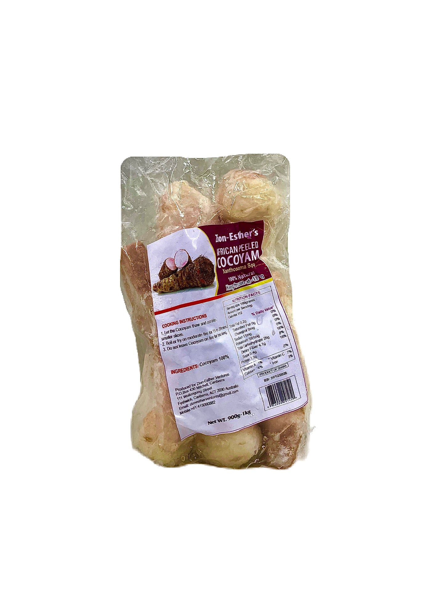 Zion-Esther’s African Frozen Peeled CocoYam