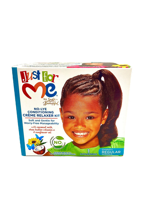 Just For Me No-lye Conditioning Creme Relaxer Kit with Coconut Milk, Shea Butter, Vitamin e & Sunflower Oil