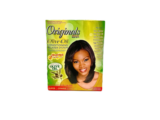 Africa's Best Originals Olive Oil Conditioning Relaxer System Extra Virgin Olive Oil Value Pack 2 Super