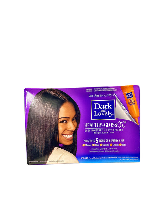 Dark and Lovely Healthy-Gloss Shea moisture no lye relaxer with Silk keratin Serum